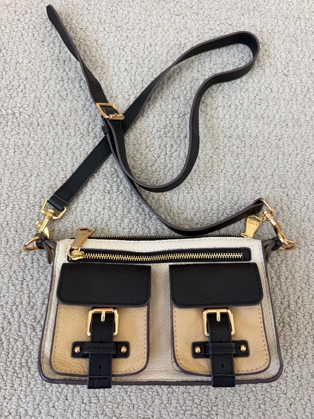 Aimee Kestenberg Leather Saddle Up Mini Crossbody-Chalk Colorblock A695759